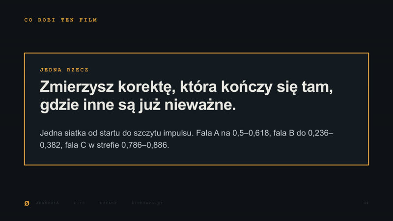 Slajd z filmu E.12: Zmierzysz korektę, która kończy się tam, gdzie inne są już nieważne.