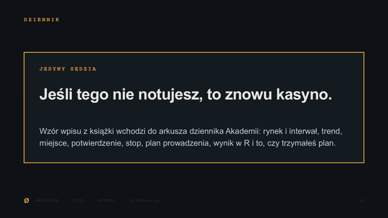Slajd z filmu E.25: Jeśli tego nie notujesz, to znowu kasyno.